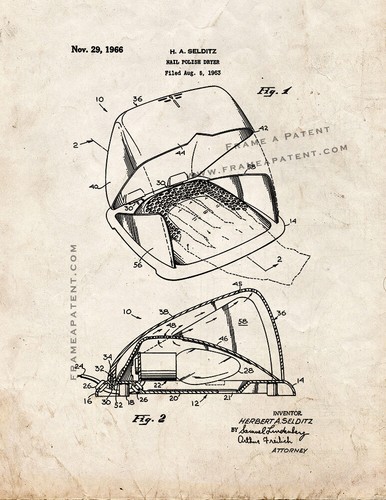 Nail polish dryer patent print - nail,